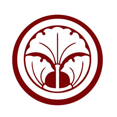 Japon klanı Kamon arması sembolü. Japon tarihi aile damgası sembolü.