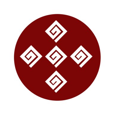 Japon klanı Kamon arması sembolü. Japon tarihi aile damgası sembolü.