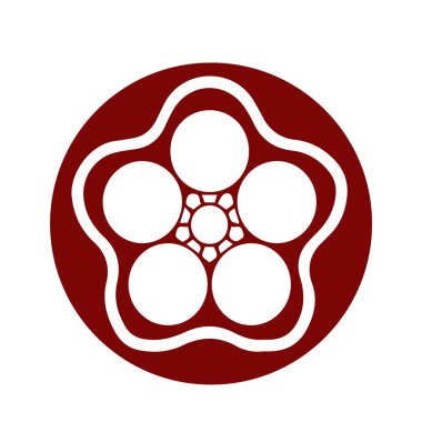 Japon klanı Kamon arması sembolü. Japon tarihi aile damgası sembolü.