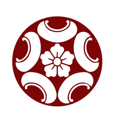 Japon klanı Kamon arması sembolü. Japon tarihi aile damgası sembolü.