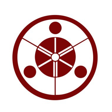 Japon klanı Kamon arması sembolü. Japon tarihi aile damgası sembolü.