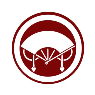 Japon klanı Kamon arması sembolü. Japon tarihi aile damgası sembolü.