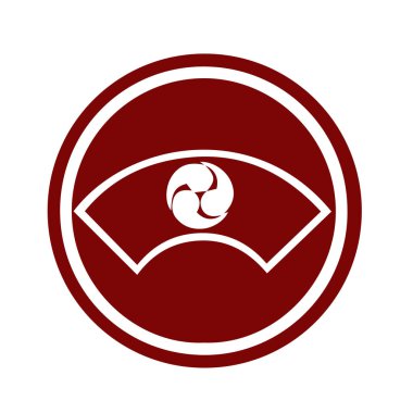 Japon klanı Kamon arması sembolü. Japon tarihi aile damgası sembolü.