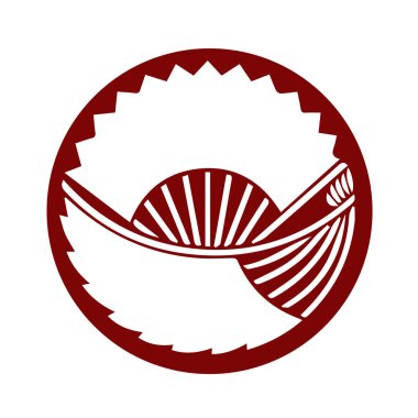 Japon klanı Kamon arması sembolü. Japon tarihi aile damgası sembolü.