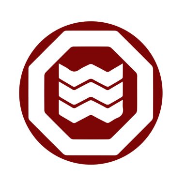 Japon klanı Kamon arması sembolü. Japon tarihi aile damgası sembolü.