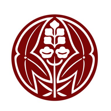 Japon klanı Kamon arması sembolü. Japon tarihi aile damgası sembolü.