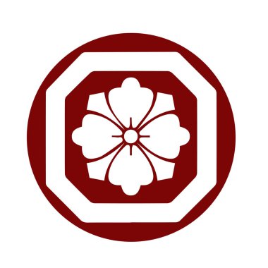 Japon klanı Kamon arması sembolü. Japon tarihi aile damgası sembolü.