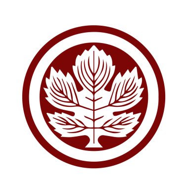 Japon klanı Kamon arması sembolü. Japon tarihi aile damgası sembolü.