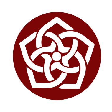 Japon klanı Kamon arması sembolü. Japon tarihi aile damgası sembolü.