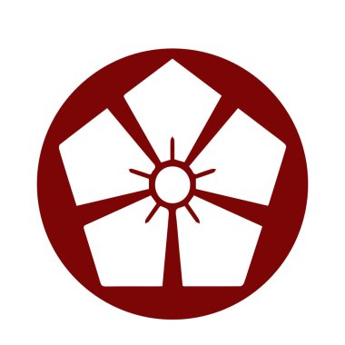 Japon klanı Kamon arması sembolü. Japon tarihi aile damgası sembolü.