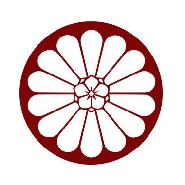 Japon klanı Kamon arması sembolü. Japon tarihi aile damgası sembolü.