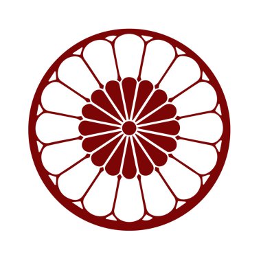 Japon klanı Kamon arması sembolü. Japon tarihi aile damgası sembolü.