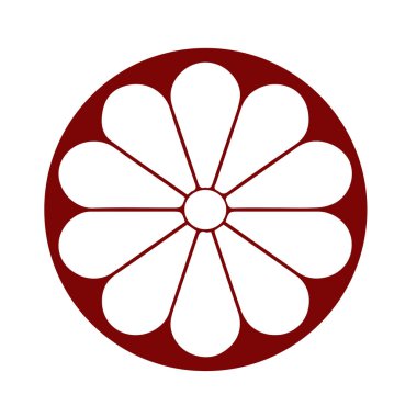 Japon klanı Kamon arması sembolü. Japon tarihi aile damgası sembolü.