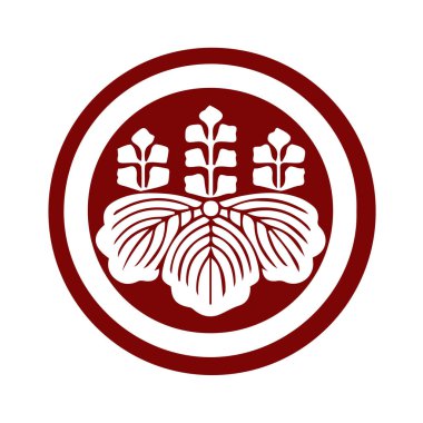 Japon klanı Kamon arması sembolü. Japon tarihi aile damgası sembolü.