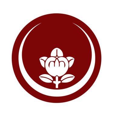 Japon klanı Kamon arması sembolü. Japon tarihi aile damgası sembolü.