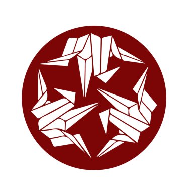 Japon klanı Kamon arması sembolü. Japon tarihi aile damgası sembolü.