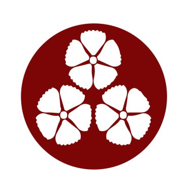 Japon klanı Kamon arması sembolü. Japon tarihi aile damgası sembolü.