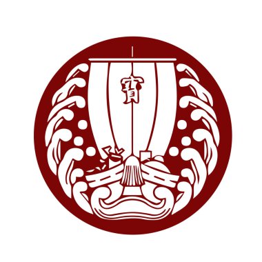 Japon klanı Kamon arması sembolü. Japon tarihi aile damgası sembolü.