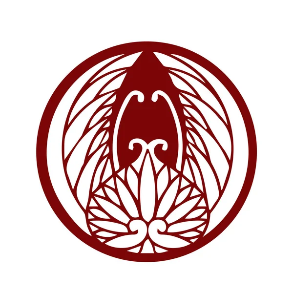 Символ Японского Клана Камон Символ Древней Японской Семьи Стоковая Иллюстрация