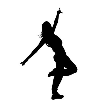 Dans eden zayıf bir kadının silueti. Dans eden bir kadının silueti.