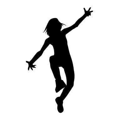 Dans eden zayıf bir kadının silueti. Dans eden bir kadının silueti.