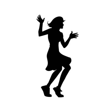 Dans eden zayıf bir kadının silueti. Dans eden bir kadının silueti.