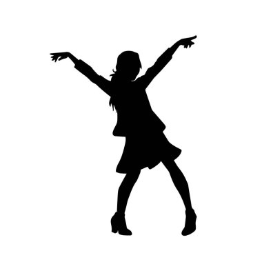 Dans eden zayıf bir kadının silueti. Dans eden bir kadının silueti.