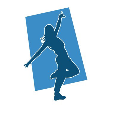 Dans eden zayıf bir kadının silueti. Dans eden bir kadının silueti.