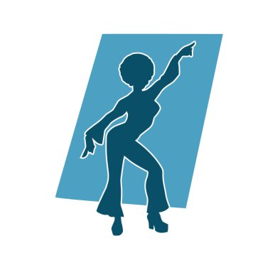 Dans eden zayıf bir kadının silueti. Dans eden bir kadının silueti.