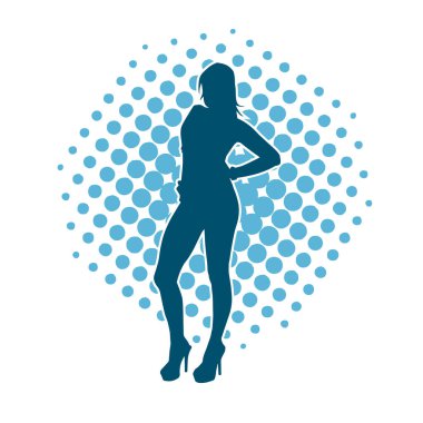 Dar kıyafetli genç, zayıf bir kadın modelin silueti. Dişi poziyonunda zayıf bir kadının silueti..