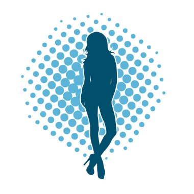 Dar kıyafetli genç, zayıf bir kadın modelin silueti. Dişi poziyonunda zayıf bir kadının silueti..