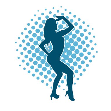 Dans eden zayıf bir kadının silueti. Dans eden bir kadının silueti.