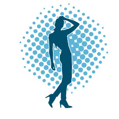 Dar kıyafetli genç, zayıf bir kadın modelin silueti. Dişi poziyonunda zayıf bir kadının silueti..