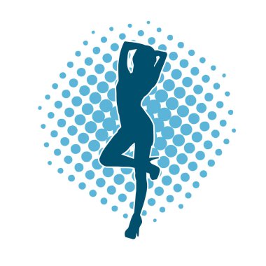 Dar kıyafetli genç, zayıf bir kadın modelin silueti. Dişi poziyonunda zayıf bir kadının silueti..