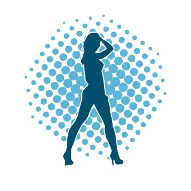 Dar kıyafetli genç, zayıf bir kadın modelin silueti. Dişi poziyonunda zayıf bir kadının silueti..