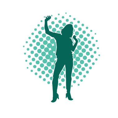 Dans eden zayıf bir kadının silueti. Dans eden bir kadının silueti.