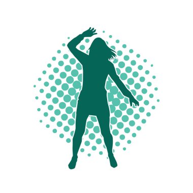 Dans eden zayıf bir kadının silueti. Dans eden bir kadının silueti.