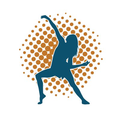 Dans eden zayıf bir kadının silueti. Dans eden bir kadının silueti.