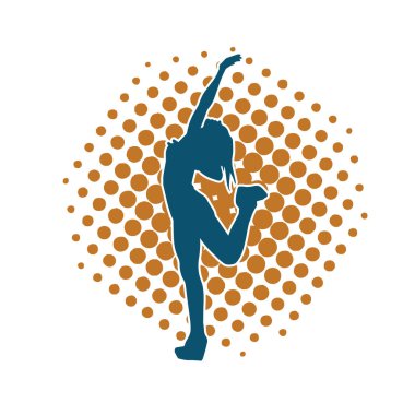 Hareket halindeki bir erkek silueti kaykay üzerinde poz veriyor. Kaykaylı bir şehir çocuğunun silueti..