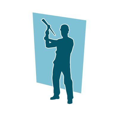 Balta taşıyan işçi kostümlü bir adamın silüeti..