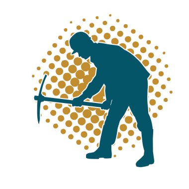 Balta taşıyan işçi kostümlü bir adamın silüeti..