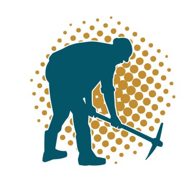 Balta taşıyan işçi kostümlü bir adamın silüeti..