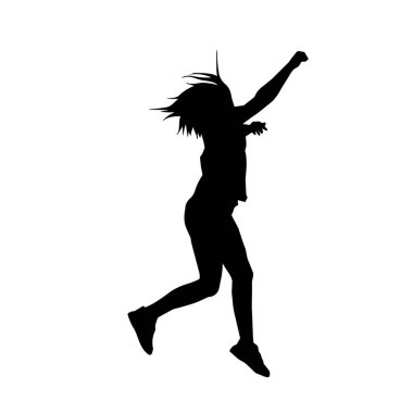 Dans eden sıradan bir kadın silueti. Dansçı bir kadının silueti..