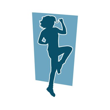 Dans eden sıradan bir kadın silueti. Dansçı bir kadının silueti..