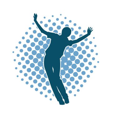 Dans eden sıradan bir kadın silueti. Dansçı bir kadının silueti..