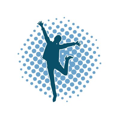 Dans eden sıradan bir kadın silueti. Dansçı bir kadının silueti..