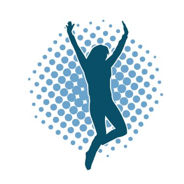 Dans eden sıradan bir kadın silueti. Dansçı bir kadının silueti..