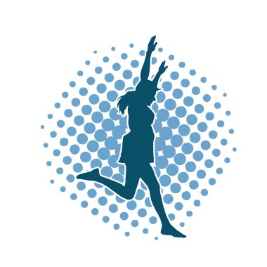 Dans eden sıradan bir kadın silueti. Dansçı bir kadının silueti..