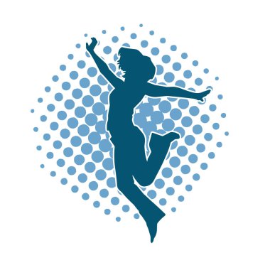 Dans eden sıradan bir kadın silueti. Dansçı bir kadının silueti..