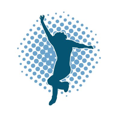 Dans eden sıradan bir kadın silueti. Dansçı bir kadının silueti..